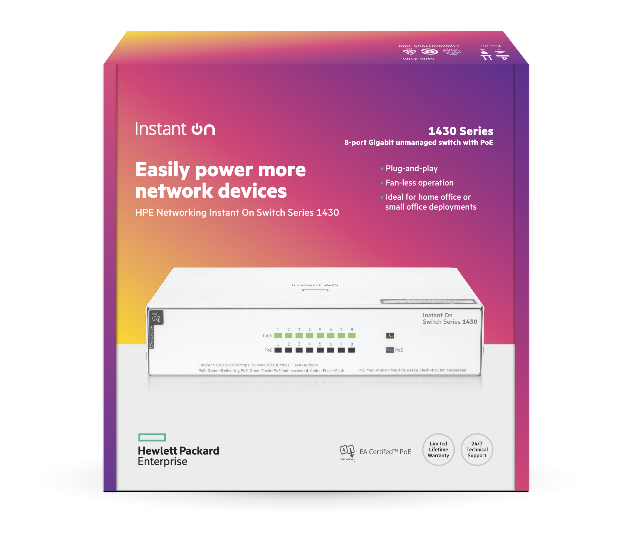 Switch PoE Aruba Instant On 1430 8G (R8R46A)